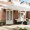 Auvent Rétractable Blanc 500 × 350 cm Polyester et Aluminium 517572517572