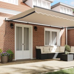 Auvent Rétractable Beige 500 × 350 cm Polyester et Acier 517573517573