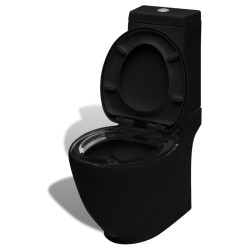 Ensemble de toilette et bidet sur pied Noir Céramique 517598517598