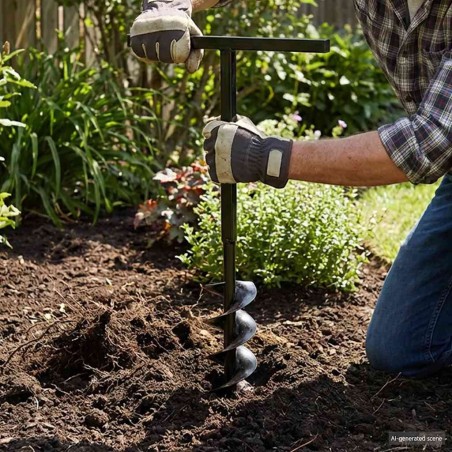 Bêche et tarière manuelle 200 mm avec Rallonge 13 m acier 517608517608