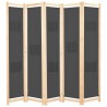 Cloison de séparation 5 panneaux Gris 200 x 170 x 4 cm Tissu 517609517609