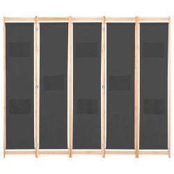 Cloison de séparation 5 panneaux Gris 200 x 170 x 4 cm Tissu 517609517609