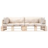 Canapés de jardin palette 2 pcs avec coussins sable Pinède 517619517619