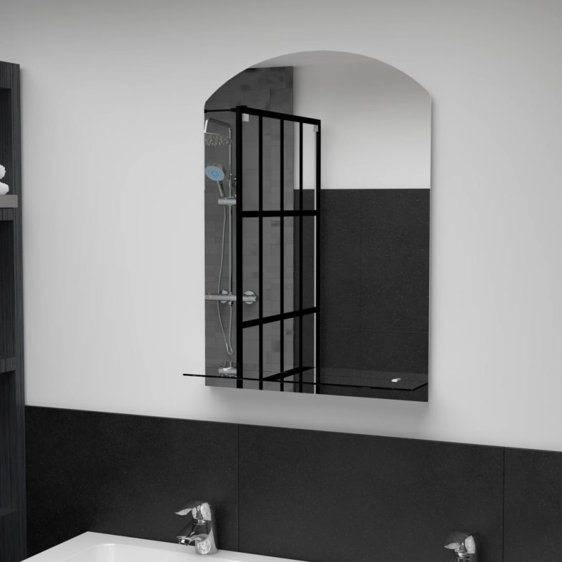 Miroir mural avec étagère 50x70 cm Verre trempé 517622517622