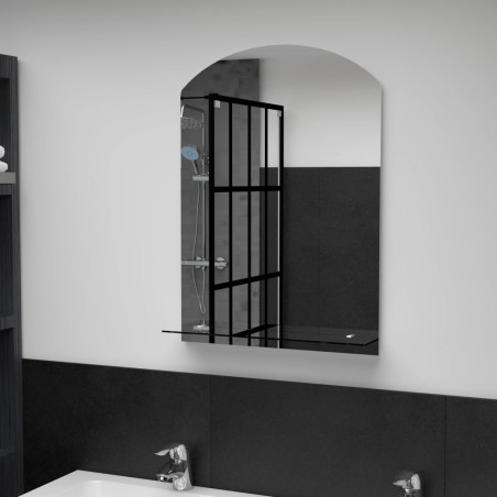 Miroir mural avec étagère 50x70 cm Verre trempé 517622517622