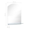 Miroir mural avec étagère 50x70 cm Verre trempé 517622517622
