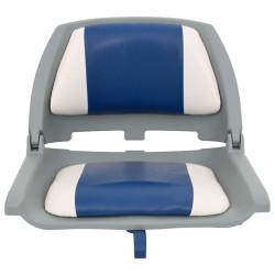 Ensemble de sièges de bateau pliables 4 pcs oreiller bleu blanc 517623517623