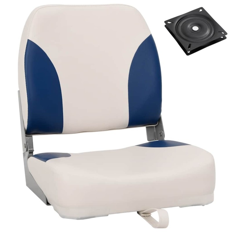 Siège de bateau pliable 1 ensemble oreiller bleu blanc 517625517625