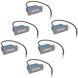 Lampes LED encastrée d'escalier 6 pcs 44x111x56 mm 517628517628