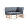 Canapé de jardin palette avec coussins gris Pinède 517631517631