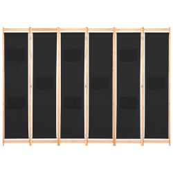 Cloison de séparation 6 panneaux Noir 240 x 170 x 4 cm Tissu 517632517632