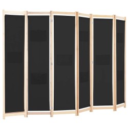 Cloison de séparation 6 panneaux Noir 240 x 170 x 4 cm Tissu 517632517632