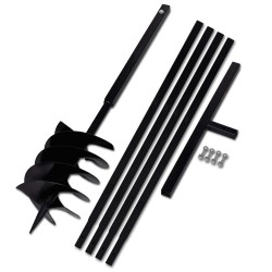 Tarière de sol avec manche 200 mm et tube d'extension 5 m Acier 517637517637