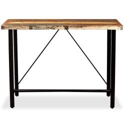 Ensemble de bar 5 pcs Bois massif recyclé et cuir véritable 517641517641