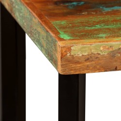 Ensemble de bar 3 pcs Bois de récupération Cuir véritable et toile 517642517642