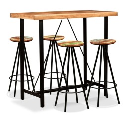 Ensemble de bar 5 pcs Bois d'acacia massif et de récupération 517643517643