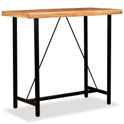 Ensemble de bar 5 pcs Bois d'acacia massif et cuir véritable 517644517644