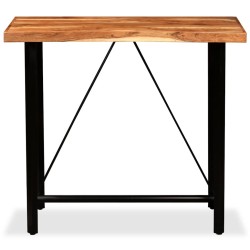 Ensemble de bar 5 pcs Bois d'acacia massif et cuir véritable 517644517644