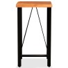 Ensemble de bar 3 pcs Bois d'acacia Cuir véritable et toile 517645517645