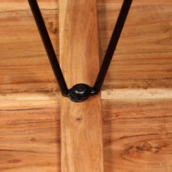 Ensemble de bar 3 pcs Bois d'acacia Cuir véritable et toile 517645517645
