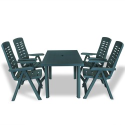 Ensemble à manger d'extérieur 5 pcs Plastique Vert 517646517646
