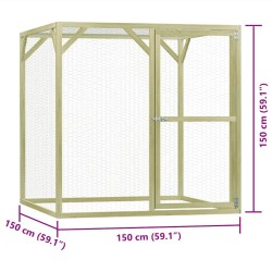 Poulailler 1,5x1,5x1,5 m Pinède imprégnée 517649517649