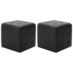 Poufs 2 pcs Noir 30 x 30 x 30 cm Similicuir 517651517651