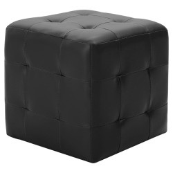 Poufs 2 pcs Noir 30 x 30 x 30 cm Similicuir 517651517651