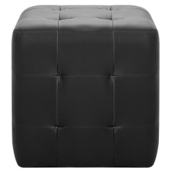 Poufs 2 pcs Noir 30 x 30 x 30 cm Similicuir 517651517651