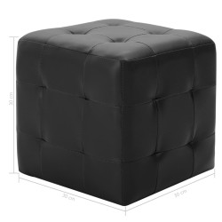 Poufs 2 pcs Noir 30 x 30 x 30 cm Similicuir 517651517651