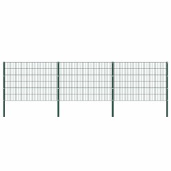 Panneau de clôture avec poteaux en fer 522 x 120 cm Vert 517652517652