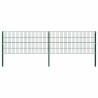 Panneau de clôture avec poteaux en fer 349 x 80 cm Vert 517653517653