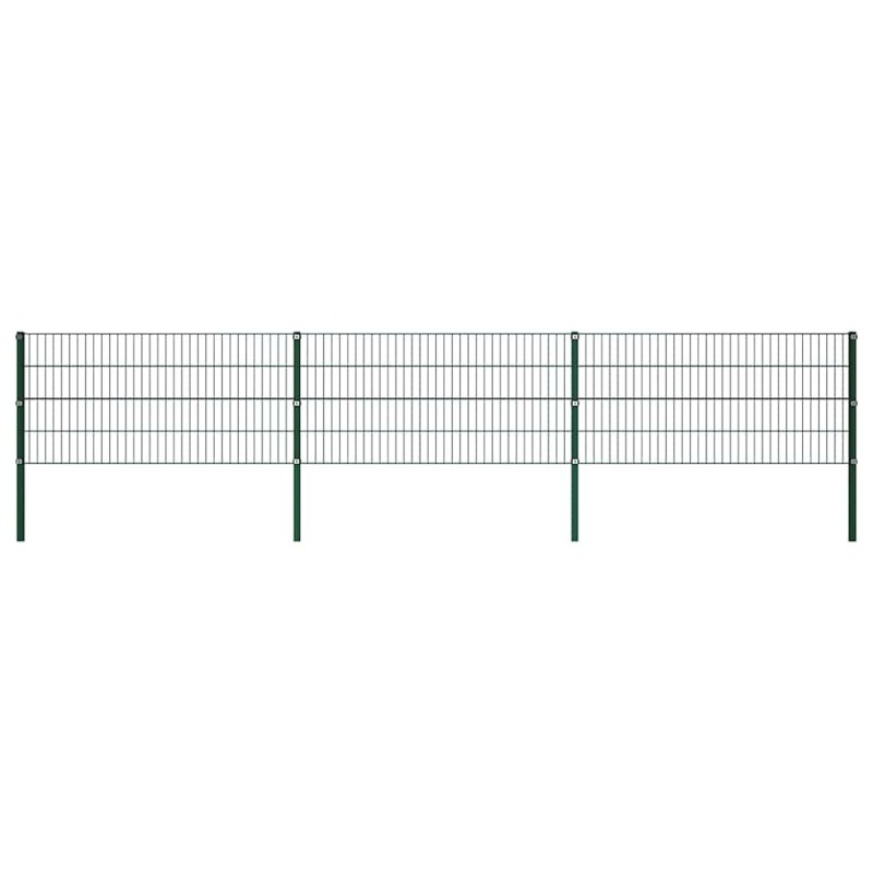 Panneau de clôture avec poteaux en fer 522 x 80 cm Vert 517655517655