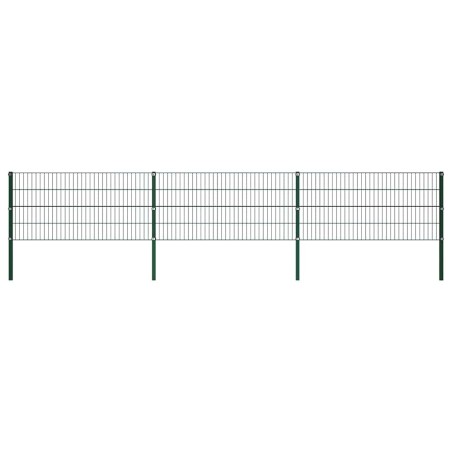 Panneau de clôture avec poteaux en fer 522 x 80 cm Vert 517655517655