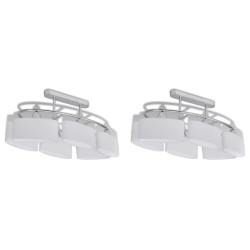 Plafonnier avec abat-jours en verre ellipsoïde 2 pcs E14  517660517660