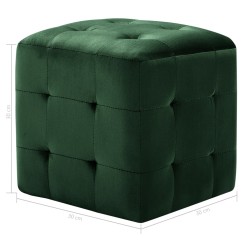 2 pcs Poufs Vert 30 x 30 x 30 cm Tissu velours 517667517667