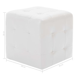 Poufs 2 pcs Blanc 30 x 30 x 30 cm Similicuir 517668517668