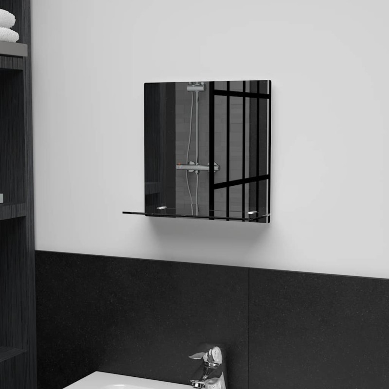 Miroir mural avec étagère 30x30 cm Verre trempé 517700517700