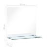 Miroir mural avec étagère 30x30 cm Verre trempé 517700517700