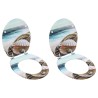 Sièges WC lot de 2 avec couvercles MDF Coquille 517713517713