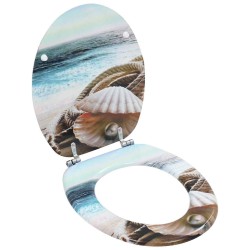 Sièges WC lot de 2 avec couvercles MDF Coquille 517713517713