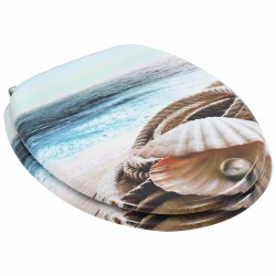 Sièges WC lot de 2 avec couvercles MDF Coquille 517713517713