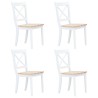 Ensemble de salle à manger 5 pcs Bois d'hévéa Blanc et marron 517714517714