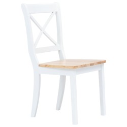 Ensemble de salle à manger 5 pcs Bois d'hévéa Blanc et marron 517714517714
