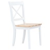 Ensemble de salle à manger 5 pcs Bois d'hévéa Blanc et marron 517714517714
