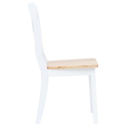 Ensemble de salle à manger 5 pcs Bois d'hévéa Blanc et marron 517714517714