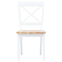 Ensemble de salle à manger 5 pcs Bois d'hévéa Blanc et marron 517714517714