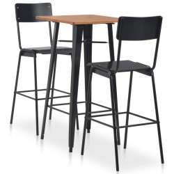 Mobilier de bar 3 pcs Acier Noir 517715517715