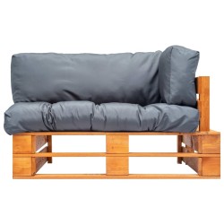 Canapé palette de jardin avec coussins gris bois de pin 517716517716