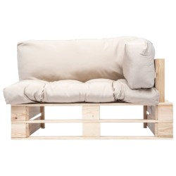Canapé de jardin palette avec coussins sable Pinède 517718517718